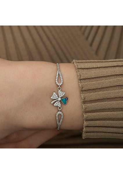 Gümüş Nazarlı Yonca Bileklik fiyatları