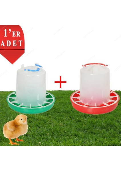 Civciv Bıldırcın Yemlik ve Suluk Takım 1.5 Litre Güvercin Keklik Kuş Yemliği Suluğu Muhabbet Kuşu