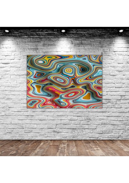 Gift Üç Boyutlu Soyut Dalgalı Çizgiler Tasarımlı Kanvas Tablo 50X70CM-4