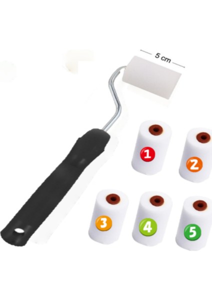 Sünger Rulo Fırça 5 cm + 5 Yedekli