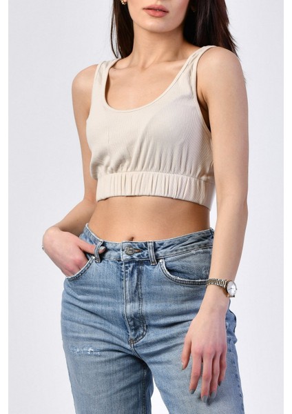 Fitilli Askılı Top Bej Bej - L
