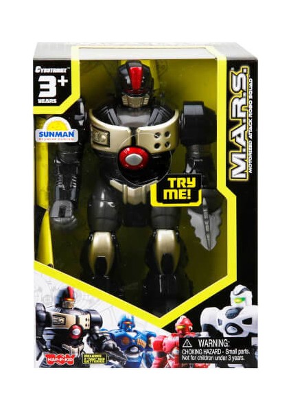 M.a.r.s. Sesli ve Işıklı Yürüyen Robot 18 Cm. Siyah