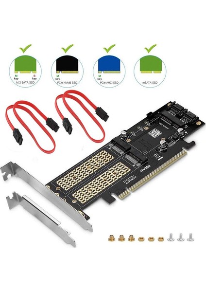 Pcı E 16X M2 Nvme,Ngff,Msata Dssd 3İn1 Adaptör Kartı indirimleri