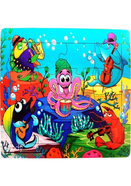 Masal Tasarımlı 16 Parça Ahşap Puzzle Yapboz 5'li Set fiyatları