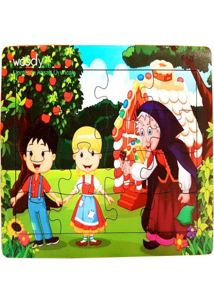 Masal Tasarımlı 16 Parça Ahşap Puzzle Yapboz 5'li Set modelleri