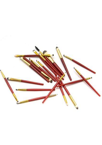 Pro Yumuşak Uçlu Makyaj Fırçası 20LI Set Kırmızı