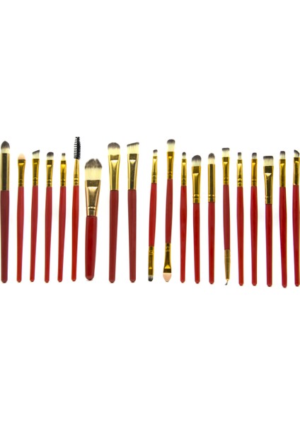Pro Yumuşak Uçlu Makyaj Fırçası 20LI Set Kırmızı fırsatları