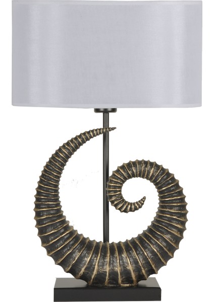Modern Dizayn Burgu Abajur Gold Beyaz