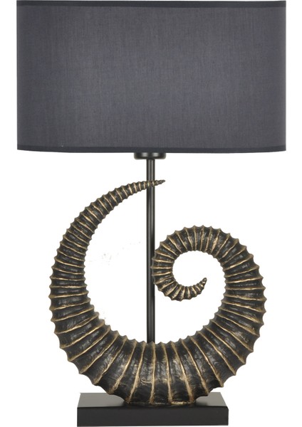 Modern Dizayn Burgu Abajur Gold Gri