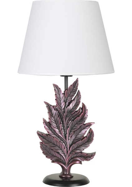 Modern Dizayn Yaprak Abajur Mor Beyaz