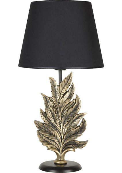Modern Dizayn Yaprak Abajur Gold Siyah