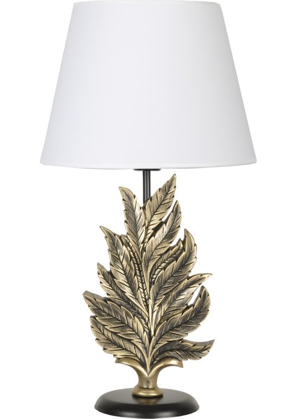 Modern Dizayn Yaprak Abajur Gold Beyaz