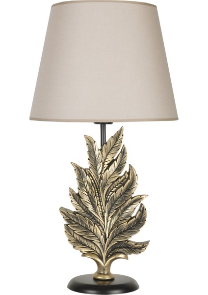 Modern Dizayn Yaprak Abajur Gold Bej