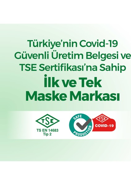 Elastik Kulaklı Trendy Maske Tekli Paketlenmiş 40 Adet