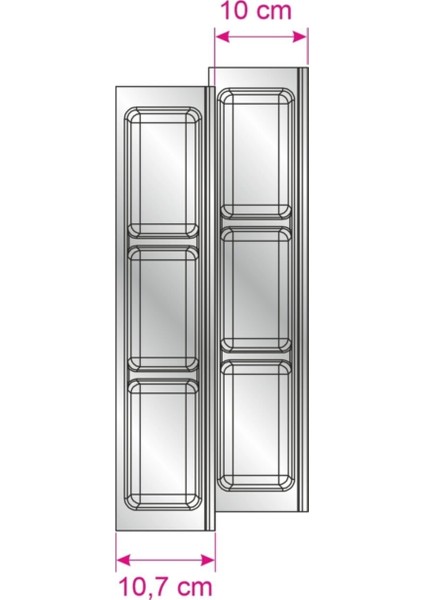 Mutfak Çekmece Içi Kaşıklık Üç Bölmeli Modül 11cm X 48cm Antrasit Gri