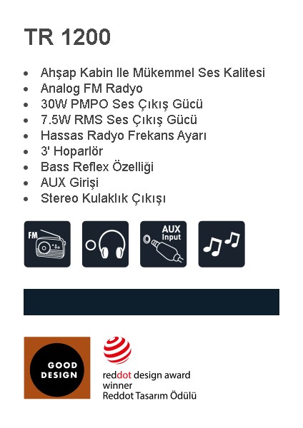 TR1200 Ahşap Radyo