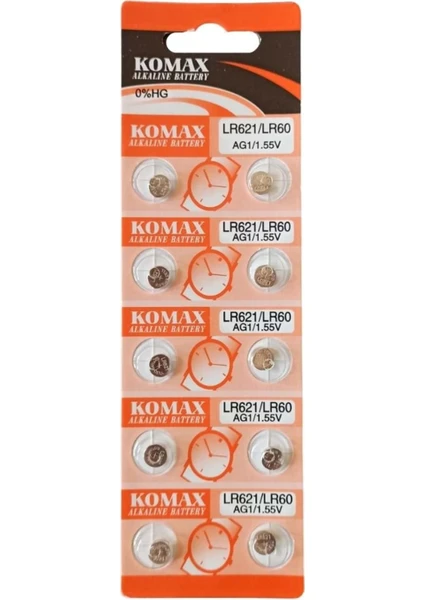 LR621/LR60 - Ag1/1.55 V Düğme Pil (10ADET)