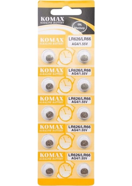 LR626/LR66 - Ag4/1.55 V Düğme Pil (10ADET)