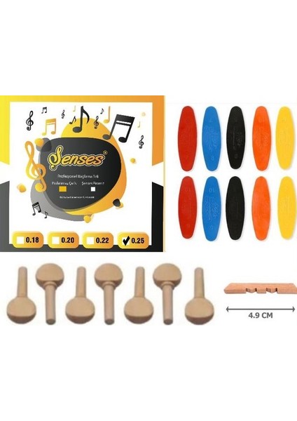 Çelik 0.25 Divan Bağlama Teli (Bam Bamlı) + Burgu Seti + Tezene Seti + Eşik