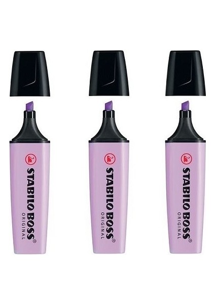 Boss Original Pastel Fosforlu Kalem Lila 3'lü