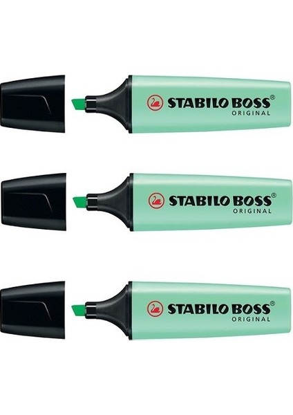 Boss Original Pastel Fosforlu Kalem Yeşil 3'lü