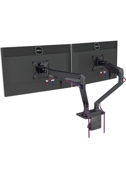 201 13'' 32'' 2'li Amortisörlü Monitör Kolu Siyah