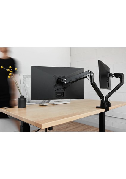 201 13'' 32'' 2'li Amortisörlü Monitör Kolu Siyah fiyatları