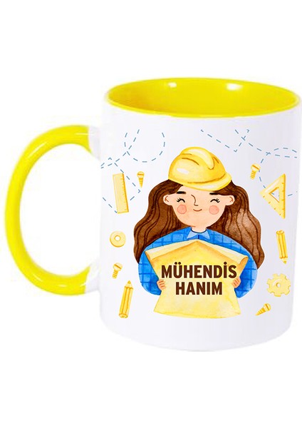 Mühendis Hanım Baskılı Ithal Kupa Bardak