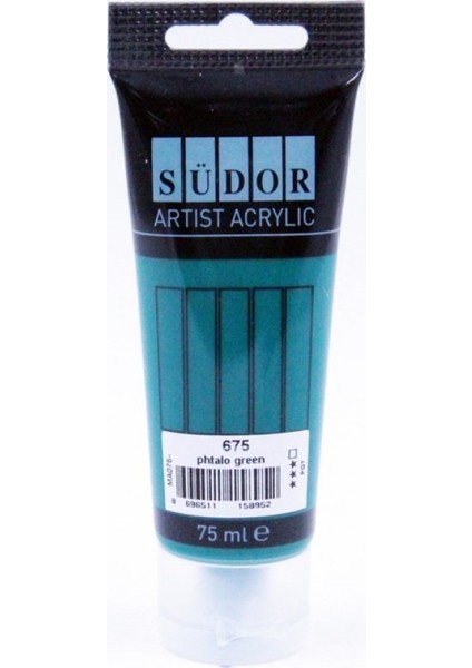 Akrilik Boya Tüp 75 ml 675 Phtalo Yeşil