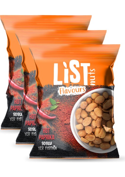 List Flavours Hot Paprika Soslu Yer Fıstığı 3 x 150 gr