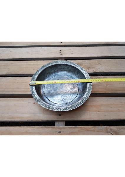 Eski Işlemeli Bakır Sahan Çap 25 cm BEG_3142