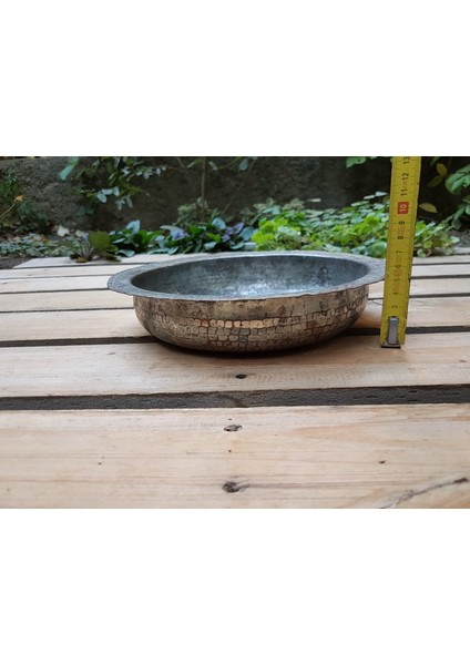 Eski Işlemeli Bakır Sahan Çap 25 cm BEG_3142