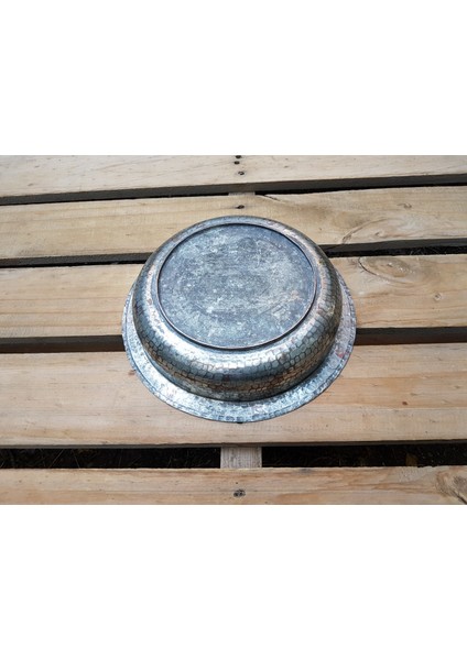 Eski Işlemeli Bakır Sahan Çap 25 cm BEG_3142