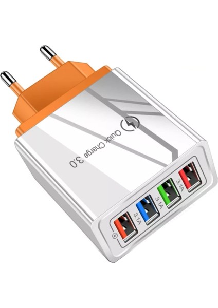 A6 Universal Çoklu Şarj Adaptörü 4 Port 48 W