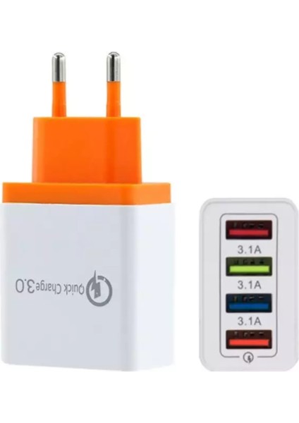 A6 Universal Çoklu Şarj Adaptörü 4 Port 48 W