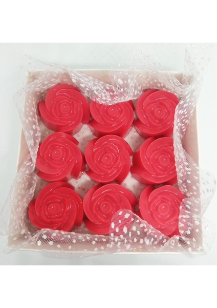 Sabun - Kokulu Süs Sabunu - Gül 9 Adet Kırmızı