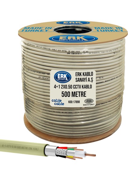 Cable Cable Kamera Kablosu 4+1 Cctv 0.50 500 mt Erk Yerli