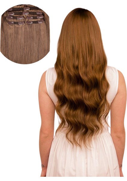 Kestane Kahve Çıt Çıt Doğal Saç / Düz / 60 cm / 160 gr