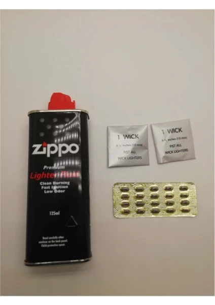 Zippo Çakmak Benzini 20 Taş 2 Fitil Benzin Set Yıllık Ihtiyaca Or