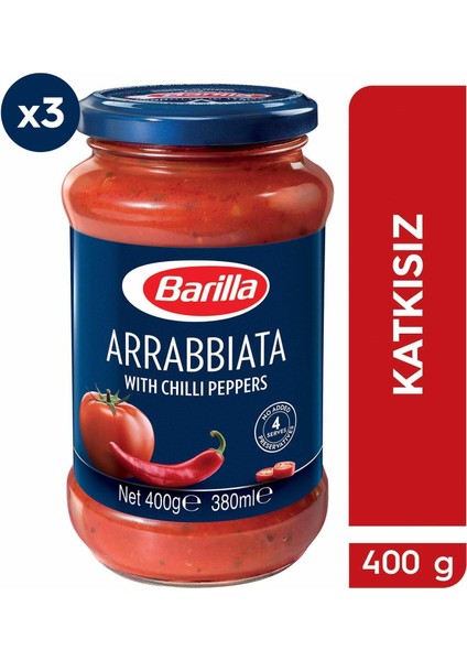 Acılı ve Domatesli (Arabbiata) Makarna Sosu 400 gr x 3 'lü