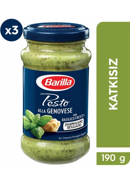 Barillia Fesleğenli Pesto (Pesto Genovese) Makarna Sosu 190 gr x 3 'lü