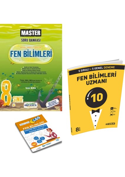 8. Sınıf Master Fen Bilimleri Soru Bankası ve Hız LGS Uzman Fen Deneme + Yerim Seni LGS