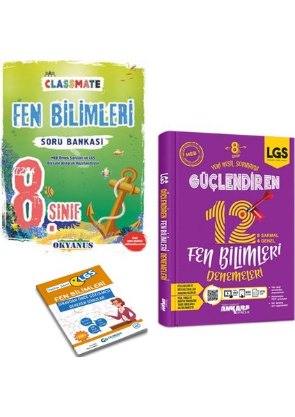 8. Sınıf Classmate Fen Bilimleri Soru Bankası ve Fen Güçlendiren Denemeleri + Yerim Seni LGS