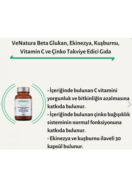 Beta Glukan, Vitamin C ve Çinko Takviye Edici Gıda 30 Kapsül + Ocean Çinko Takviyesi 15 Mg 30 Tablet fiyatları