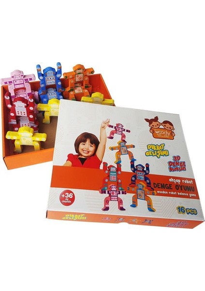 Ahşap Denge Robot Blokları Eğitici Çocuk Oyuncak Zeka Aile Dikkat Oyuncak