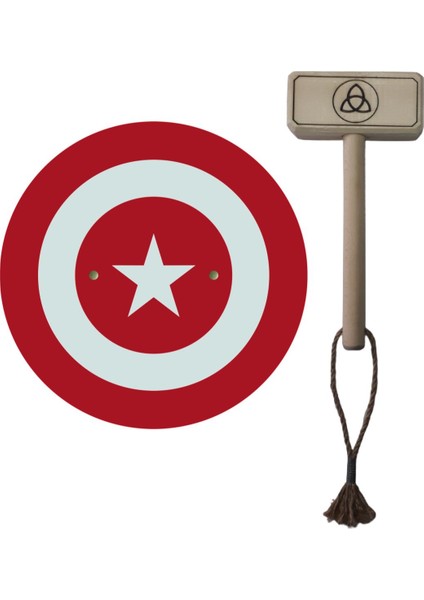 Ahşap Kaptan Türkiye Kalkanı ve Ahşap Thor Çekici Oyuncak