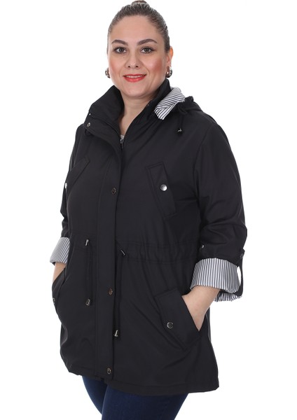 Kadın Büyük Beden Mevsimlik Trençkot 595 Siyah/black 21S32000595 modelleri
