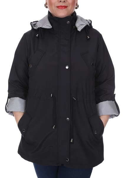 Kadın Büyük Beden Mevsimlik Trençkot 595 Siyah/black 21S32000595 indirimleri