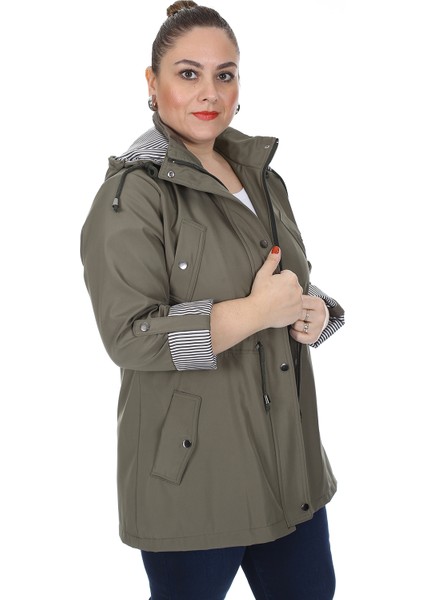 Kadın Büyük Beden Mevsimlik Trençkot 595 Haki/khaki 21S32000595 fiyatları