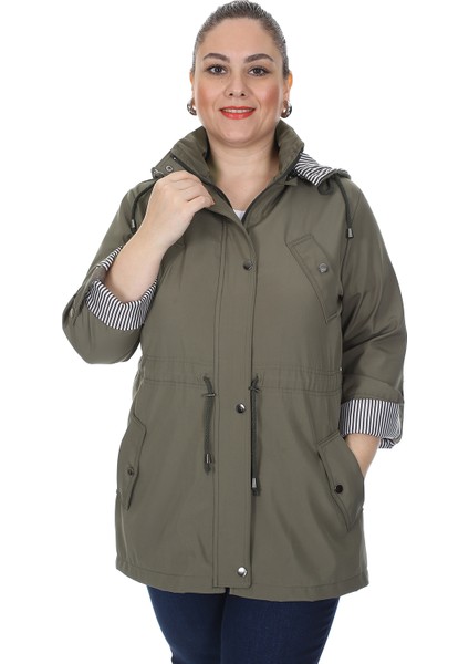 Kadın Büyük Beden Mevsimlik Trençkot 595 Haki/khaki 21S32000595 fırsatları